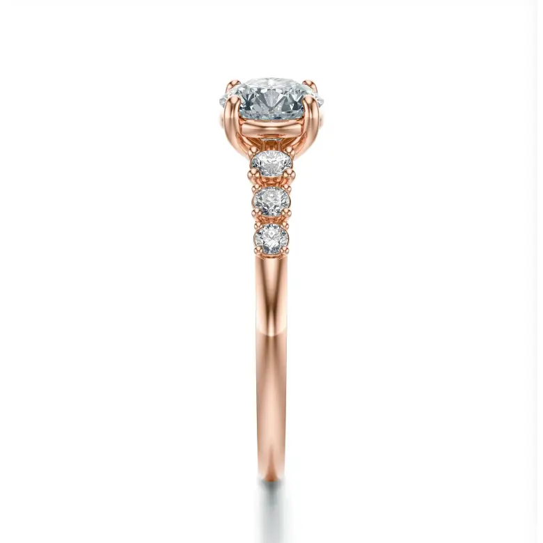 Pierścionek z dużym diamentem różowe złoto SBPZ_021